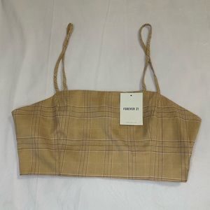 NWT Forever 21. Plaid Crop Top. Medium.